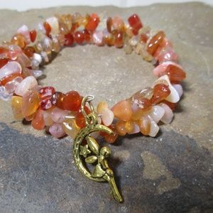 Jewelry - 1603 Carnelian & fairy on the moon charm bracelet Jewelry - 1603 Carnelian & fairy on the moon charm bracelet